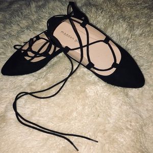 BRAND NEW!!! Tie up pointed toe flats